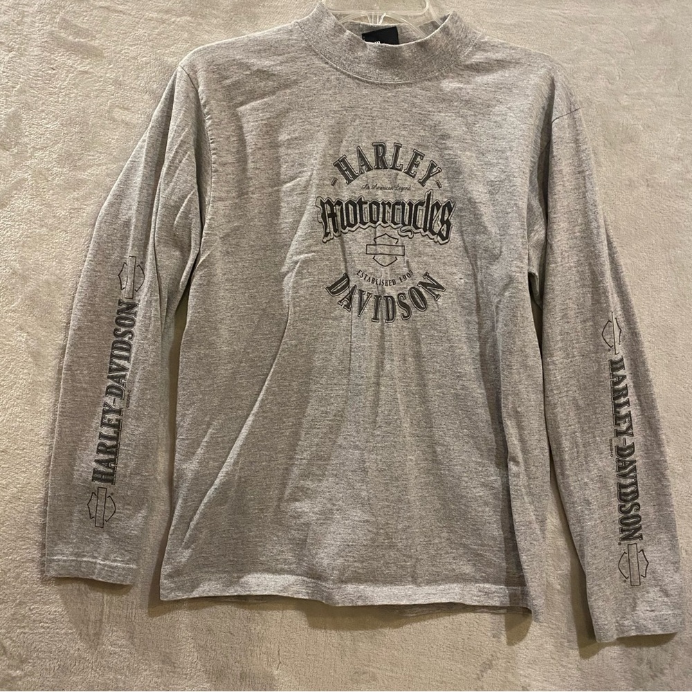 Harley Davidson Shirt Women’s Medium Gray Tacoma,Wa Destination Tee Vintage HOG